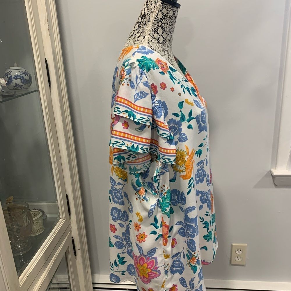 Rachel Zoe Floral Print Top - Multicolor NWT - Picture 4 of 10